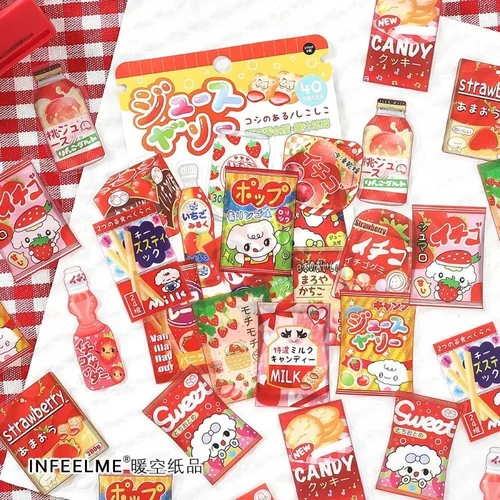 Imagen 2 del producto 40 unids/set de pegatinas de dibujos animados de Anime para bebidas, aperitivos, álbum de recortes, diario, pegatina japonesa Y2K Retro de moda, pegatina de regalo dulce para niños