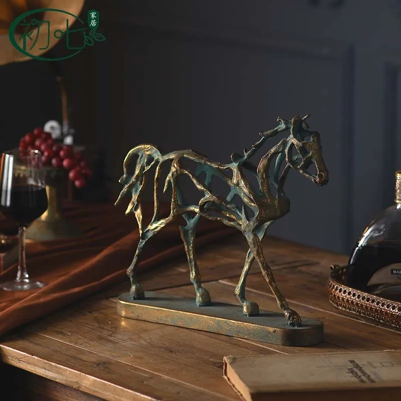 American industrial style abstract pony decoration ornament hollow out individuality creative desk successful decoration