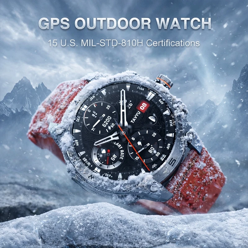 

New Upgrade GPS Outdoor Sport SmartWatch Men With 10ATM Swim Waterproof Compass Altimeter 1.75" AMOLED Bluetooth Call Smartwatch