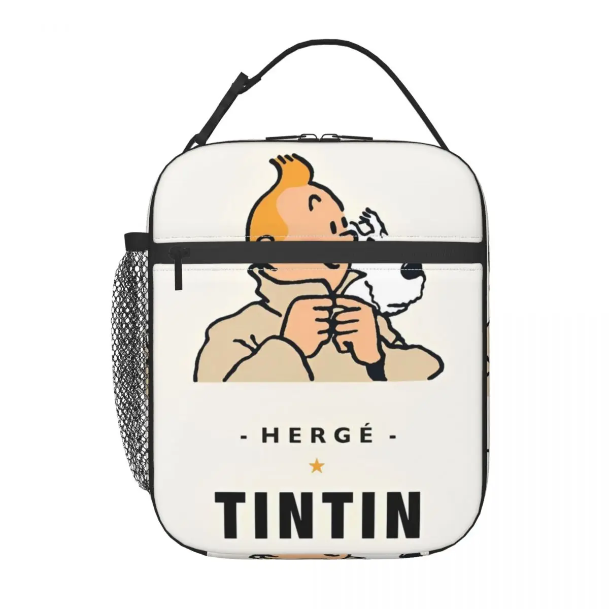 Sac à lunch isotherme de dessin animé Tintins et Snowy, sac de nourriture portable, glacière thermique, boîte à lunch de bureau