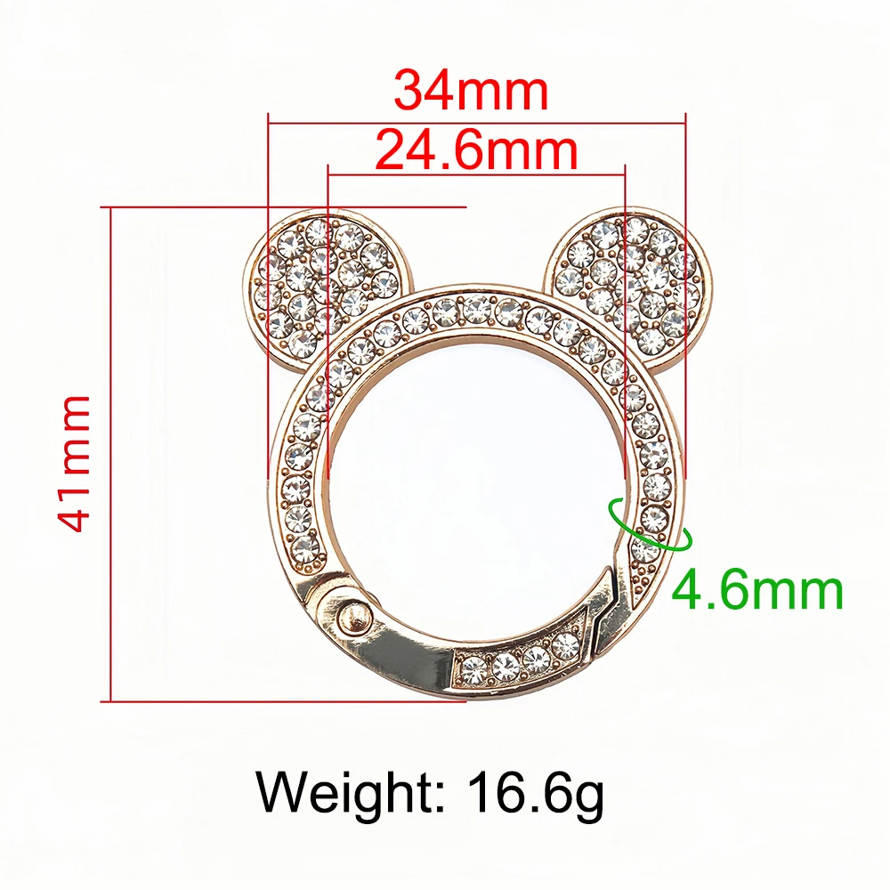 3 Stück Kristall-Strass-Feder-O-Ring-Verschluss Runder Schlüsselanhänger Modischer Schlüsselring für DIY-Taschen, Autoschlüsselanhänger, Schmuckzubehör – Detail 9