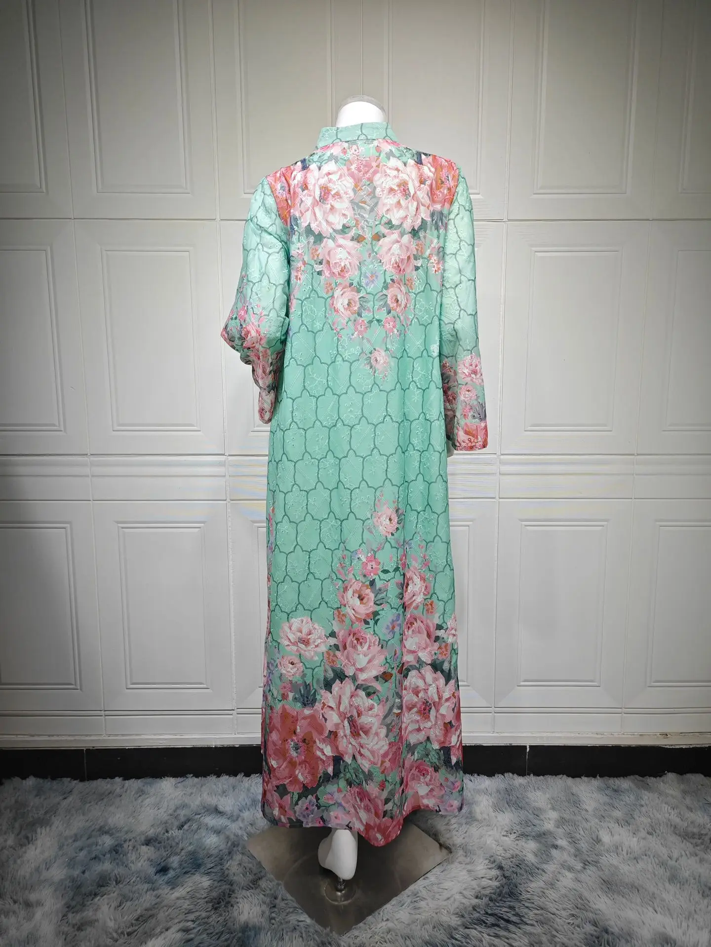 Uni dubaï impression florale luxe femme soirée Maxi robe Abaya longues robes modestes femmes 2025