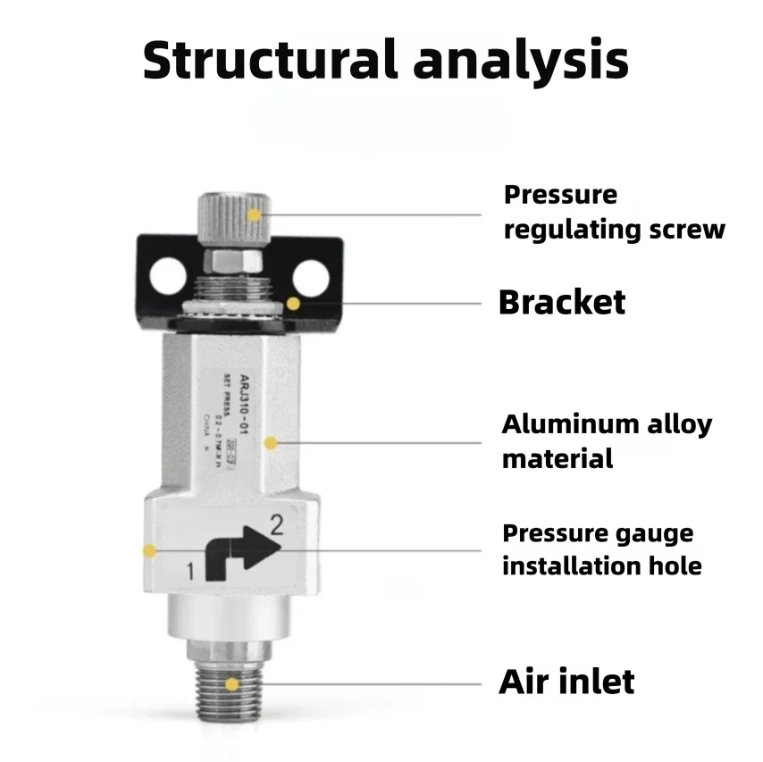 Pneumatic pressure reducing valve pressure regulating valve ARJ310-01 air pressure micro gas mini regulating valve