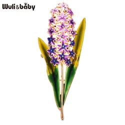 Wuli&baby Lavender Flower Brooches For Lady Women 2-color Beauty Enamel Lilac Flowers Office Party Brooch Pins Gifts