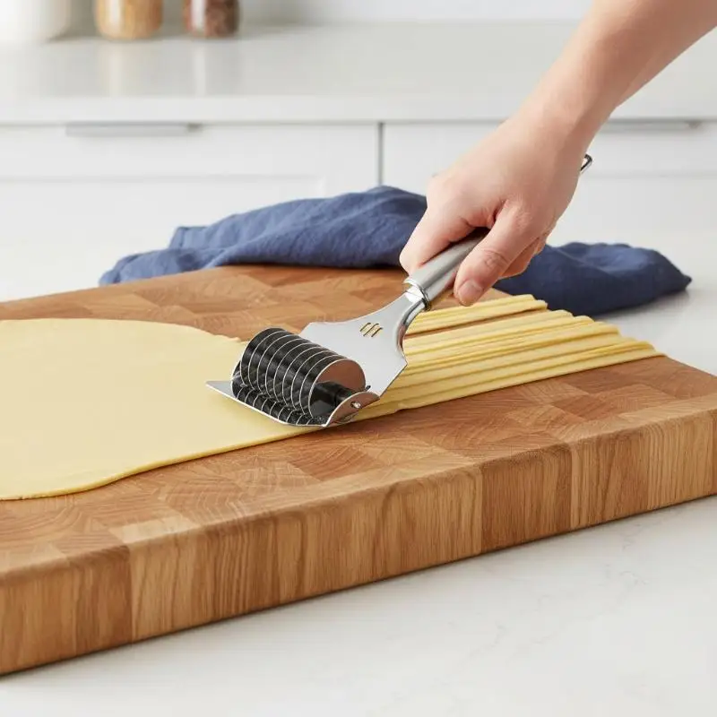 Stainless Steel Noodle Cutter With Sharp Multi Blades, Easy-Clean Design For Home Kitchen Homemade Pasta Making