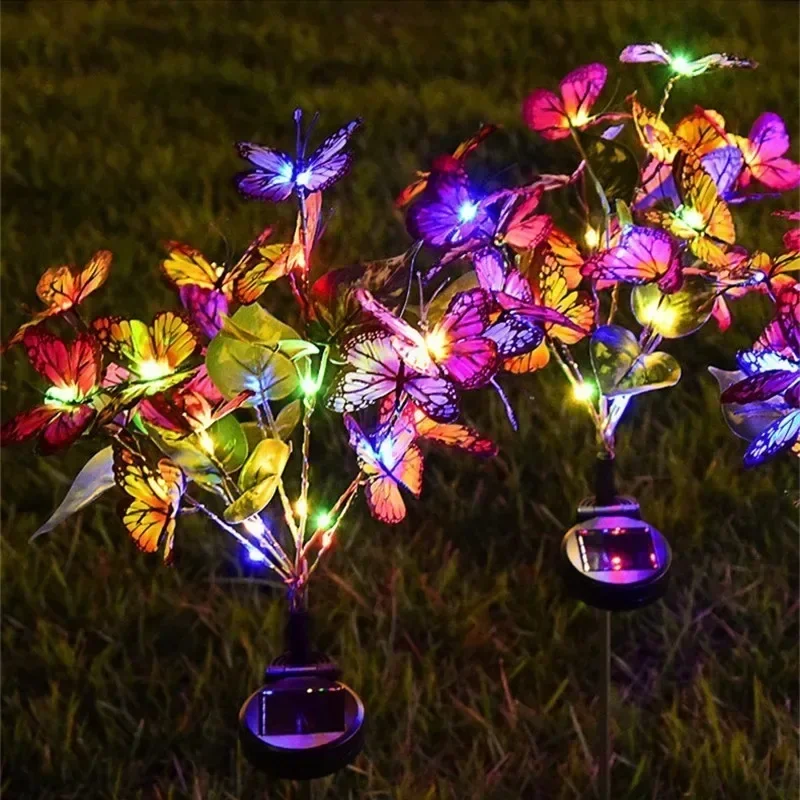 1pc Solar Garden Butterfly Lights Outdoor Waterproof Decorative Lamp Festival Garden Lights For Yard Garden Yard Path Decoration