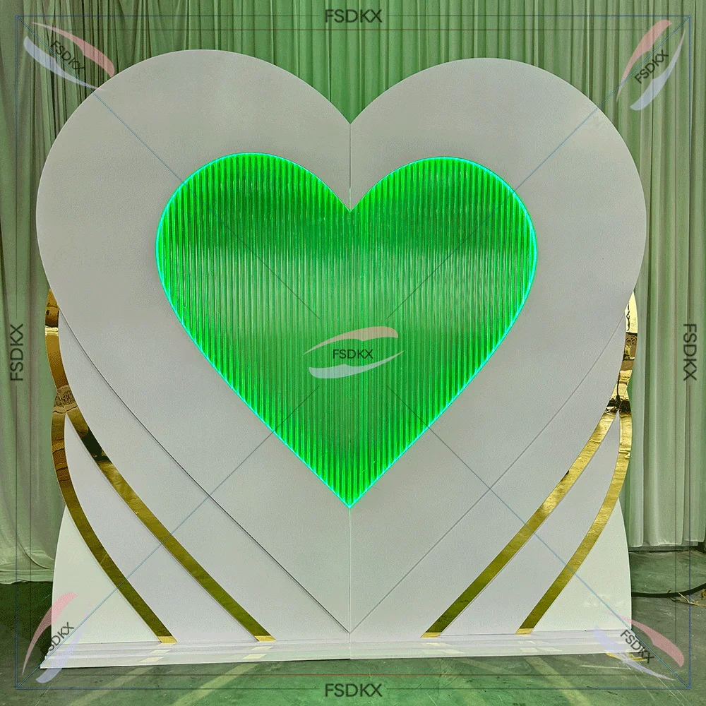 

Wholesale Price Acrylic Event Decor Heart-Shape Wedding Decorative Stage Backdrop