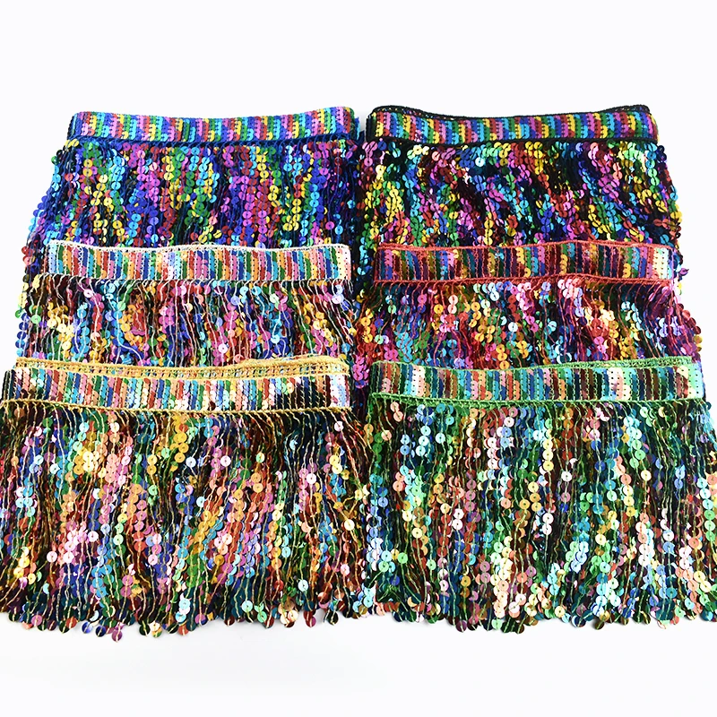 Fringe Ribbon Sewing - 5/10Yards Sequin Fringe Tassel 16cm Latin