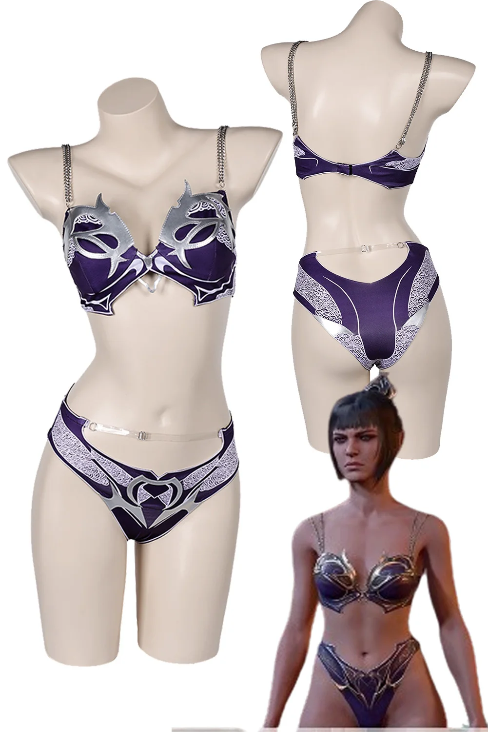 Shadowheart-ملابس سباحة نسائية تنكرية ، بيكيني من قطعتين ، ملابس سباحة مثيرة ، بوابة Balder 3 ، ملابس هالوين ، بدلة كرنفال