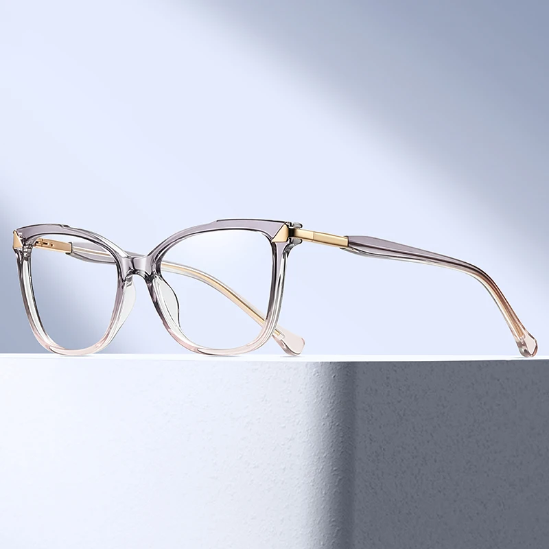 BEMORE Women Cat Eye Reading Glasses 2.00 CR 39 Anti Blue Light Myopia Dioptric be Customizable Prescription