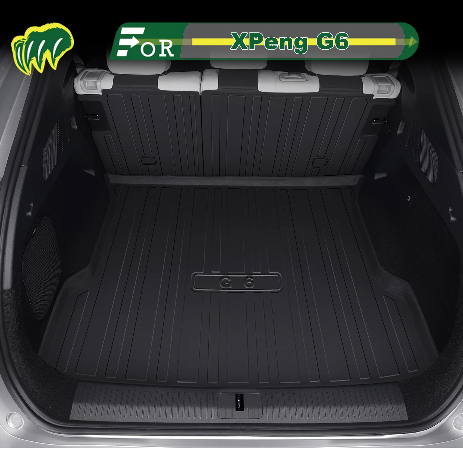 

Для XPeng G6 2023-2025 TPE индивидуальный коврик для багажника автомобиля всесезонный коврик для багажника 3D-образная подкладка для багажника защитный коврик для спинки стула