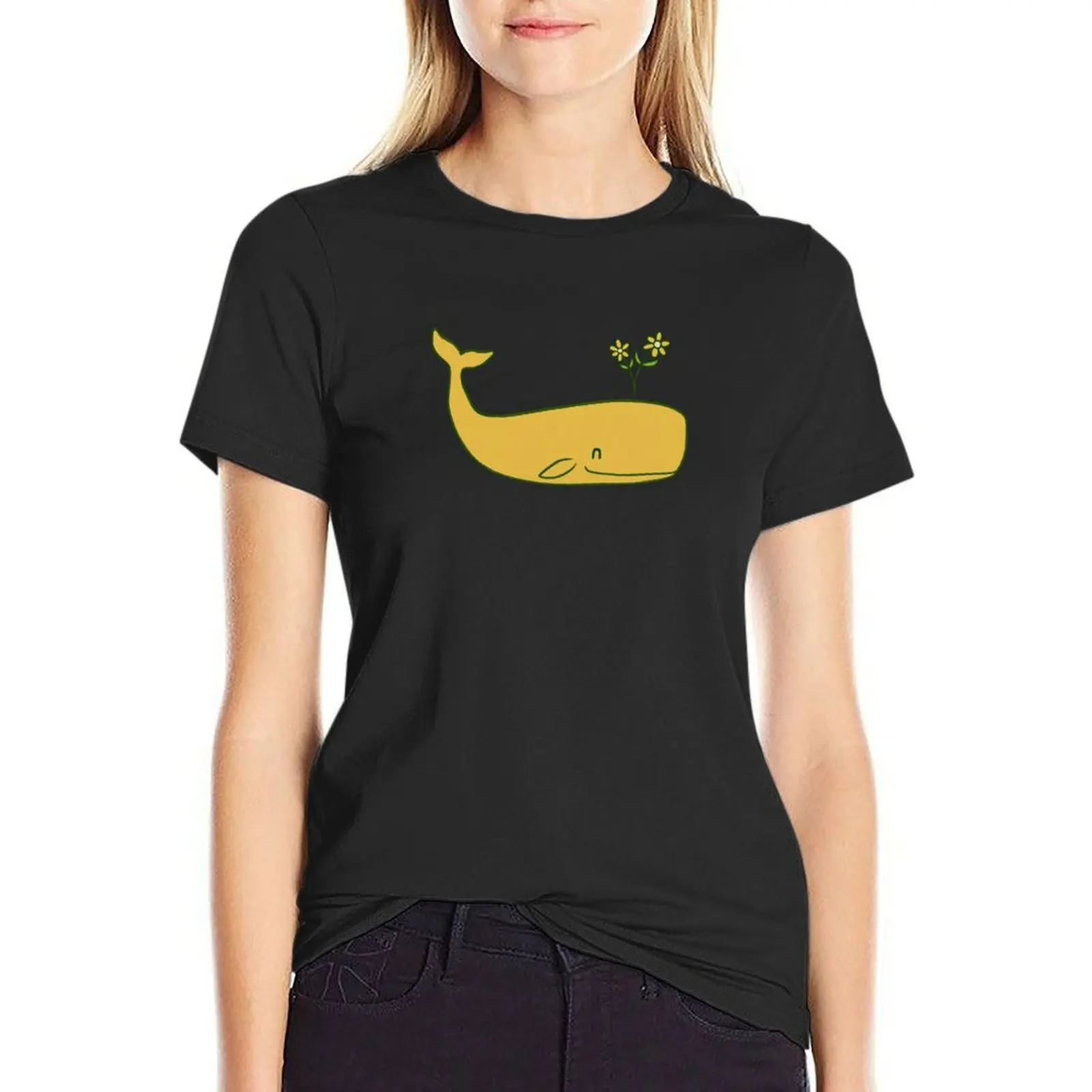 Peace Whale T-Shirt Female clothing cute tops Short sleeve tee tshirts woman