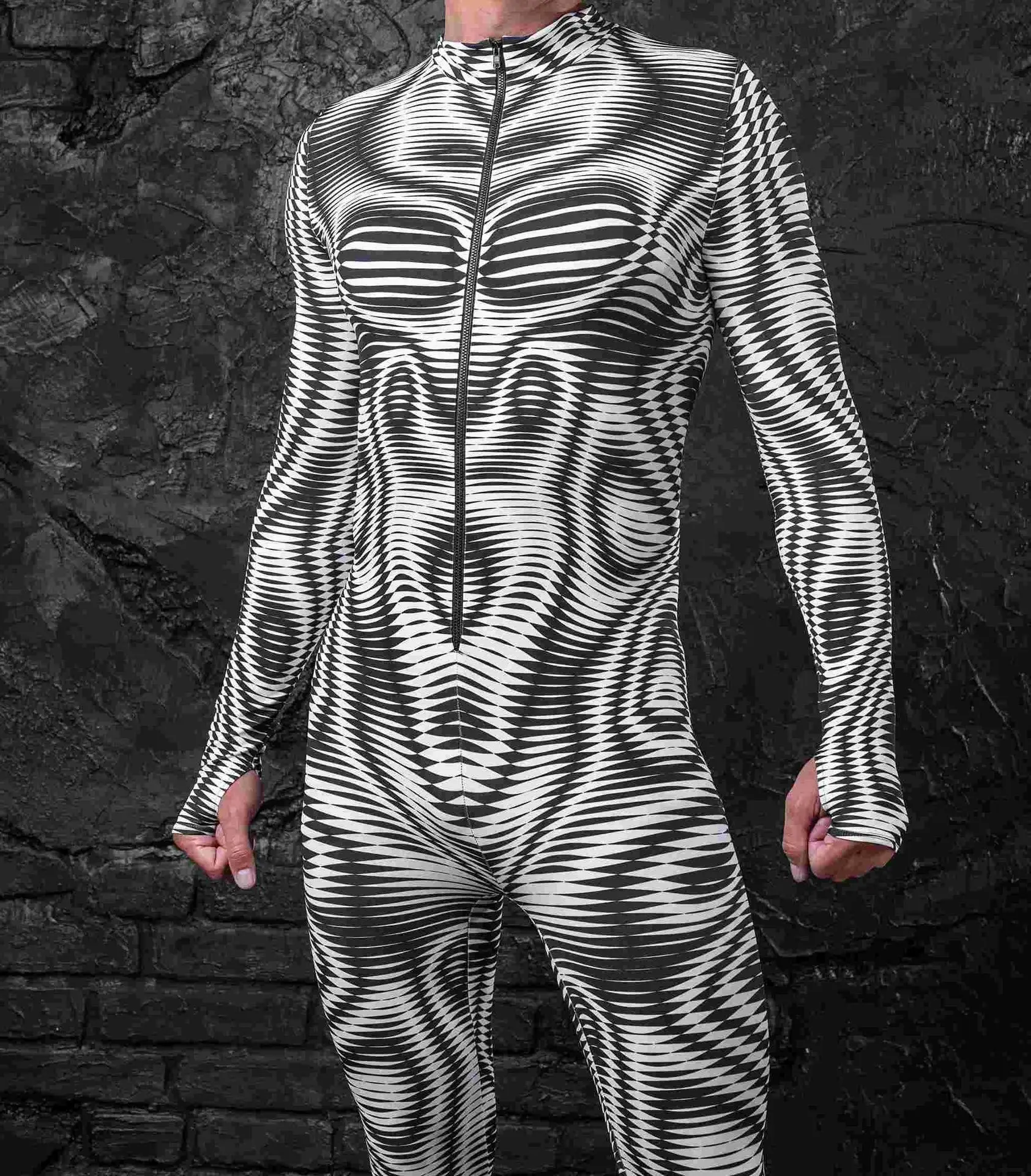 

Colorful Mechanical Muscle Tights Men Jumpsuit Punk Cosplay Costume Bodysuit Party Festival Zentai Cycling Clothes