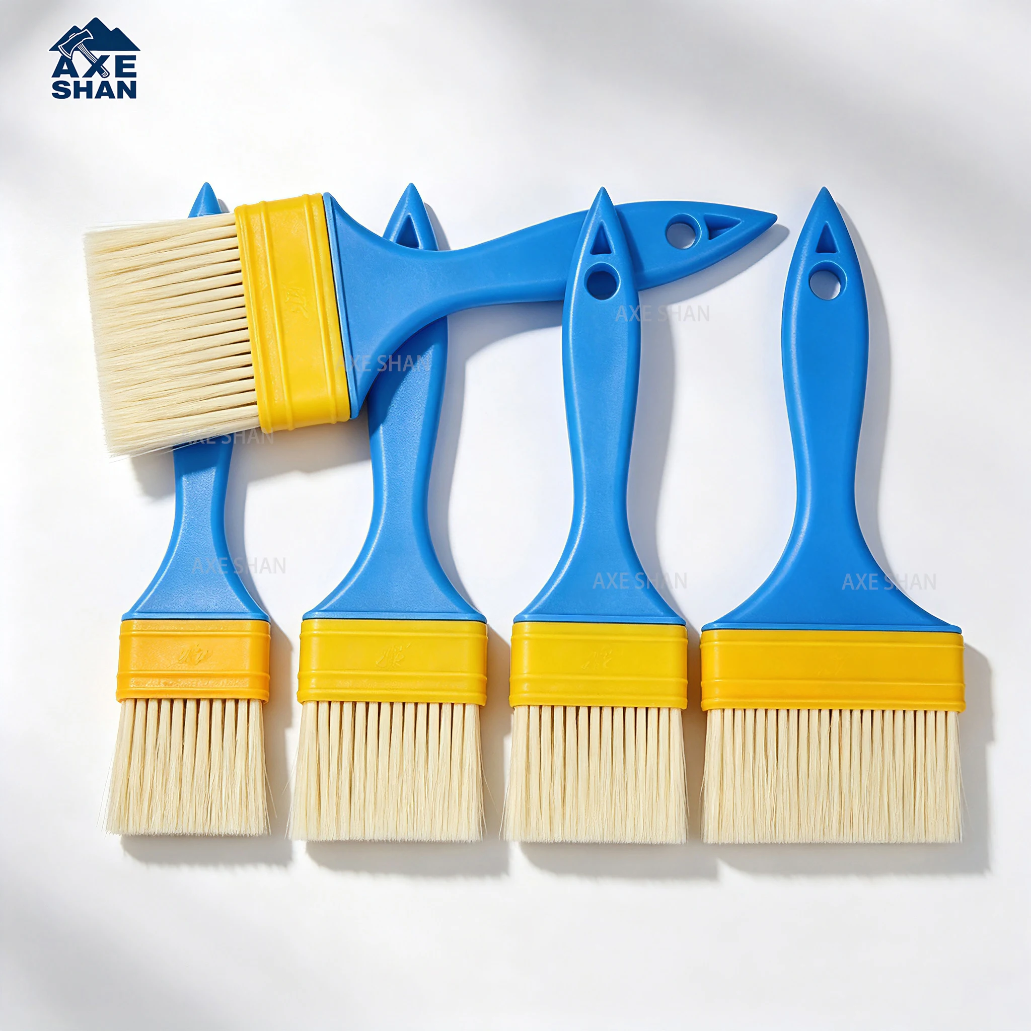 Nylon Bristle Paint Brush PP One Piece Handle 1-4″‌‌ for Painting BBQ Oil Glue Dust Cleaning Brushing Multifunctional Hand Tools