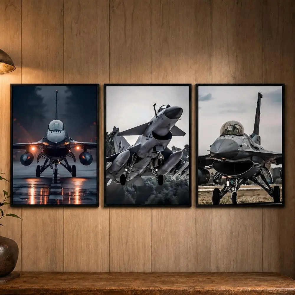 Military Aircraft Art J-10C Poster Self-adhesive Art Poster Decoracion Painting Wall Art White Kraft Paper Home Decor