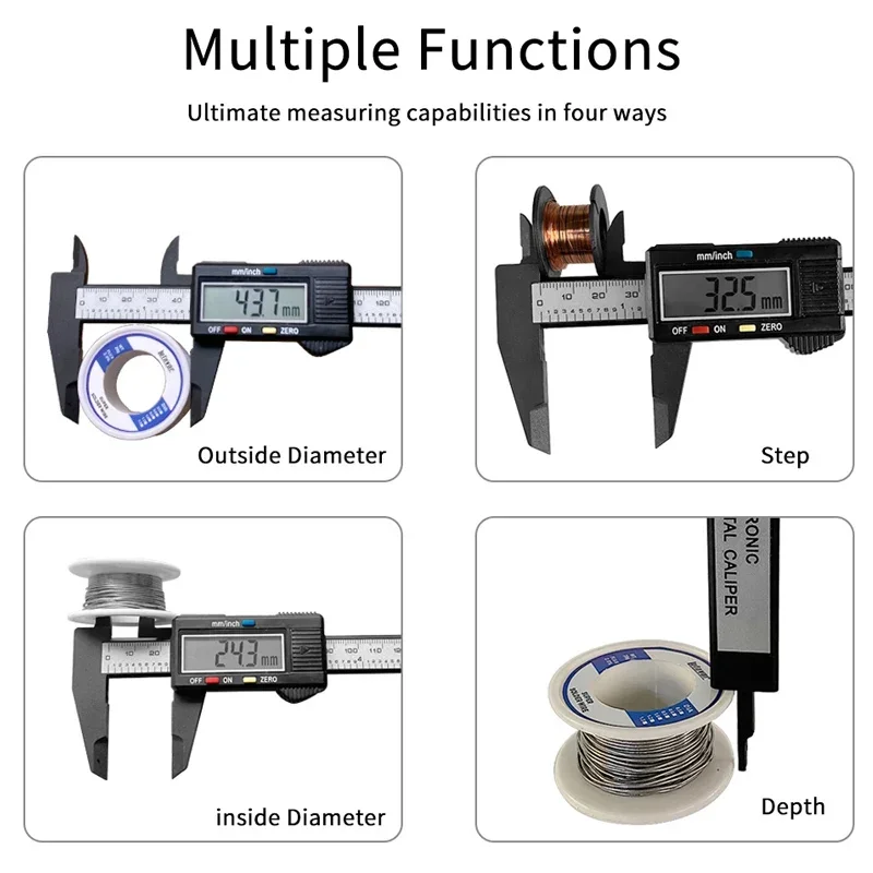 Vernier Caliper 0-150mm 6 inch Measuring Tool Plastic/Stainless Steel LCD Digital Electronic Carbon Fiber Ruler