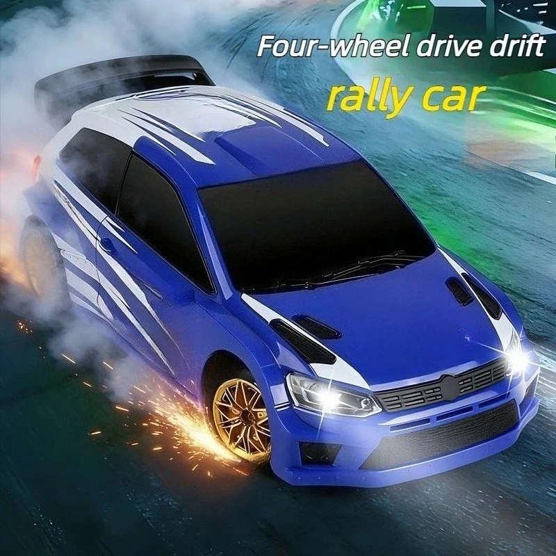 New Q233 1/24 Scale RC 4WD Remote Control Rally Car with 2.4G Remote Controller and Cool Lights Remote Control Toy Model