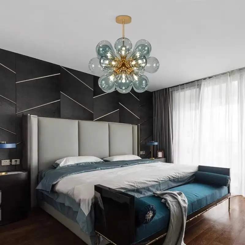 

Postmodern minimalist fashion creative personality living room chandelier, children's room bedroom glass chandelier