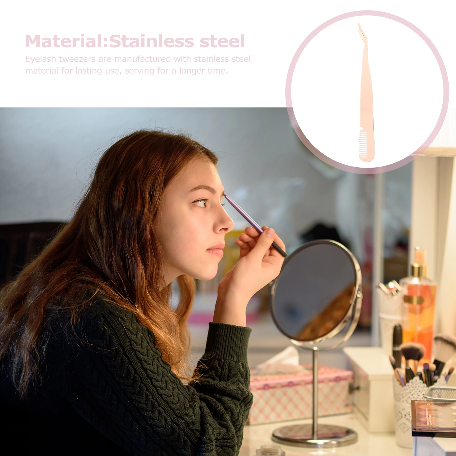 

2pcs Eyelash Tweezers Stainless Steel Fine Tipped Comb Eyebrow Plucker Beauty Tools Lash Extensions Accessories Makeup