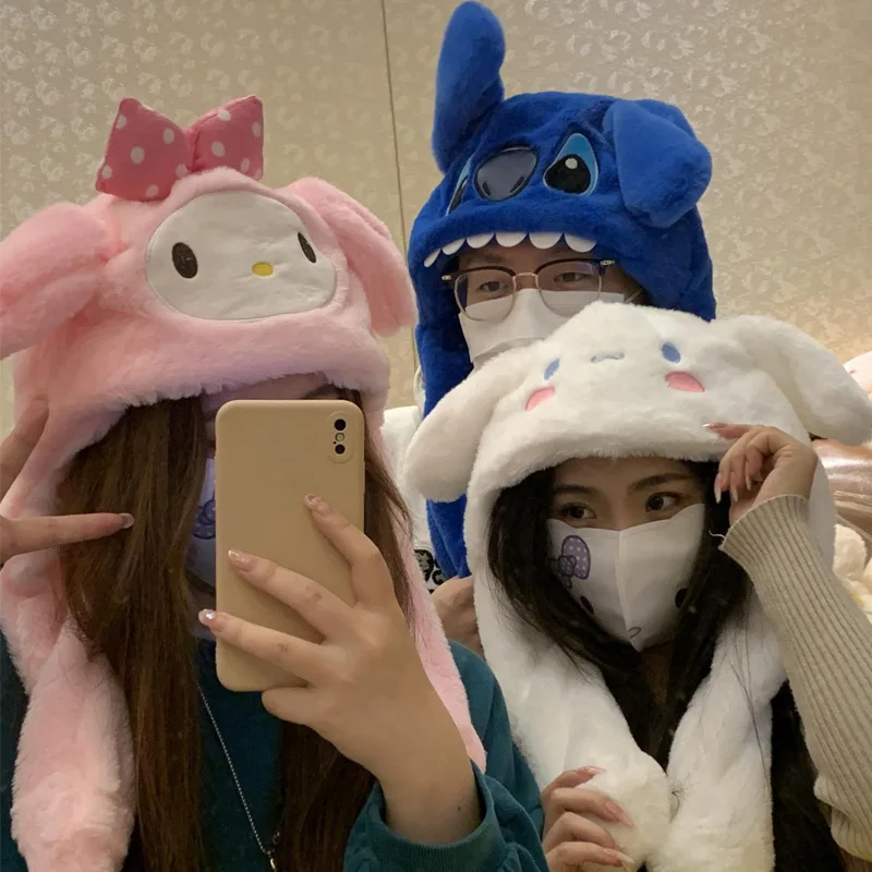 Disney Stitch Cartoon Long Ear Cosplay Hat Cute Decorative Winter Rabbit Caps Colorful Toys FOR Boy Girl New