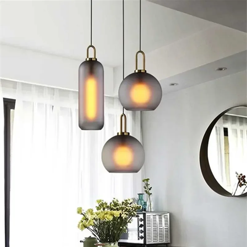 

Modern Glass Ball Pendant Light Fixture Kitchen Dining Room Bedroom Hanging Lamp Luminaire Home Decor Lighting Indoor Restaurant