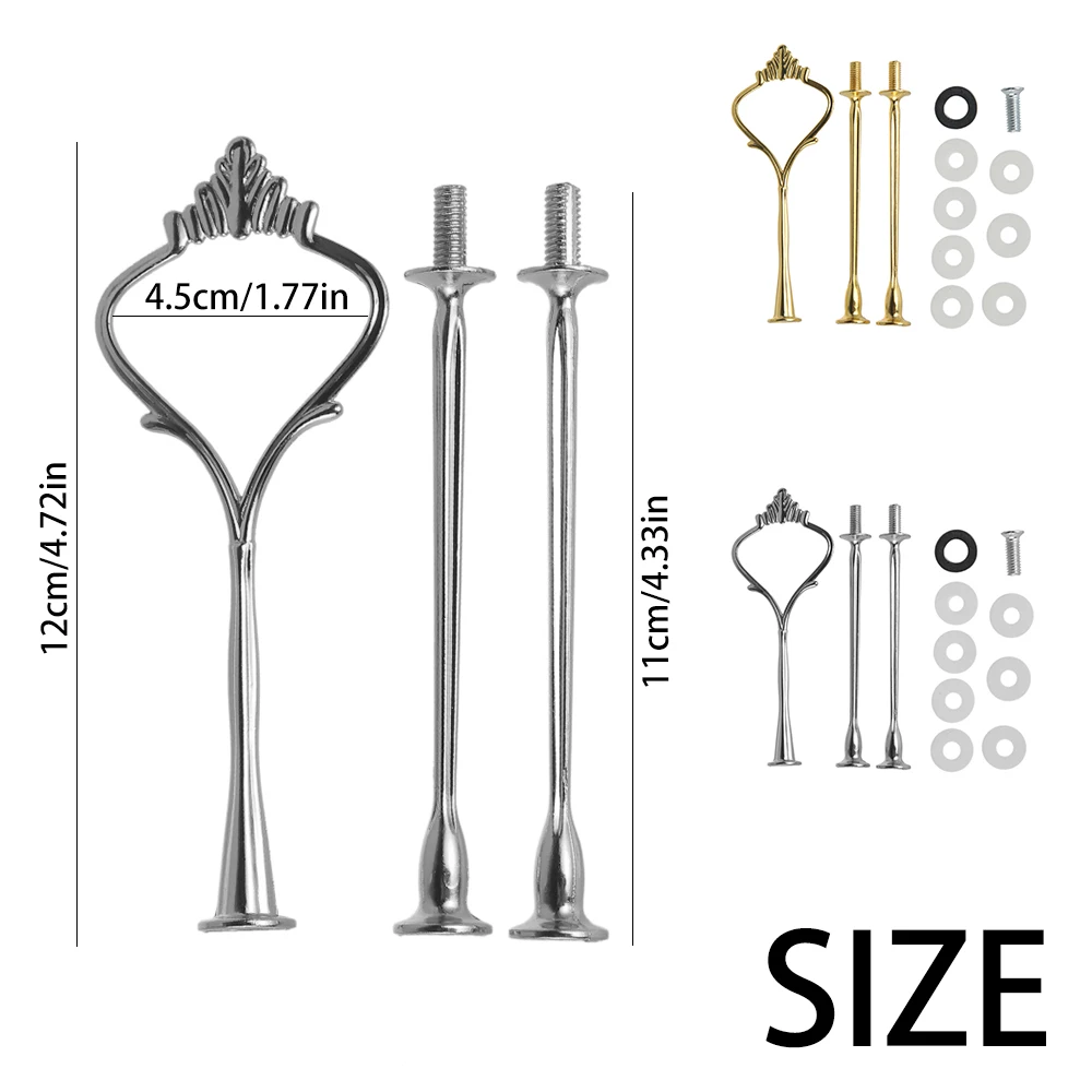 2/3 Tiers Cake Stand Hardware Zinc Alloy Mold Crown Holder for Resin Crafts DIY Making Cupcake Serving Stand Decoration