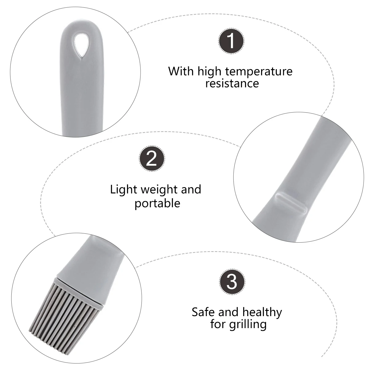 

2pcs BBQ Oil Brush Silicone Kitchen Tool for Grilling Baking Cooking Reusable Heat Resistant Non Stick Easy Clean Pastry