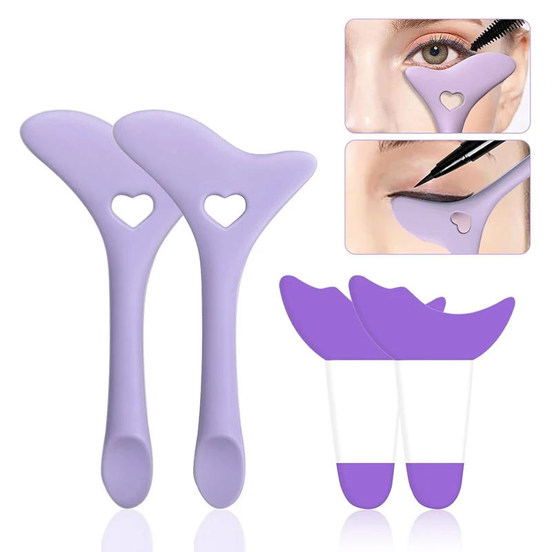 4Pcs Set Silicone Eyeliner Stencils Wing Tips Marscara Drawing Lipstick Wearing Aid Eye Shadow Makeup Template Tools