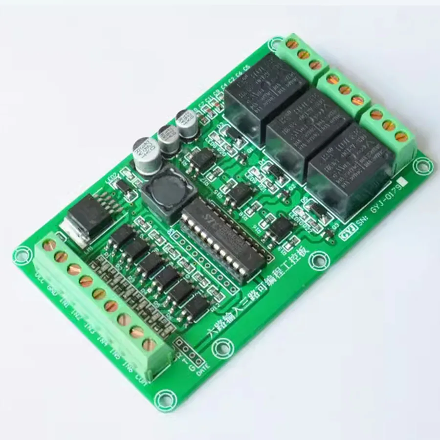 GYJ-0179 six input three output programmable relay industrial control development board supports extended communication