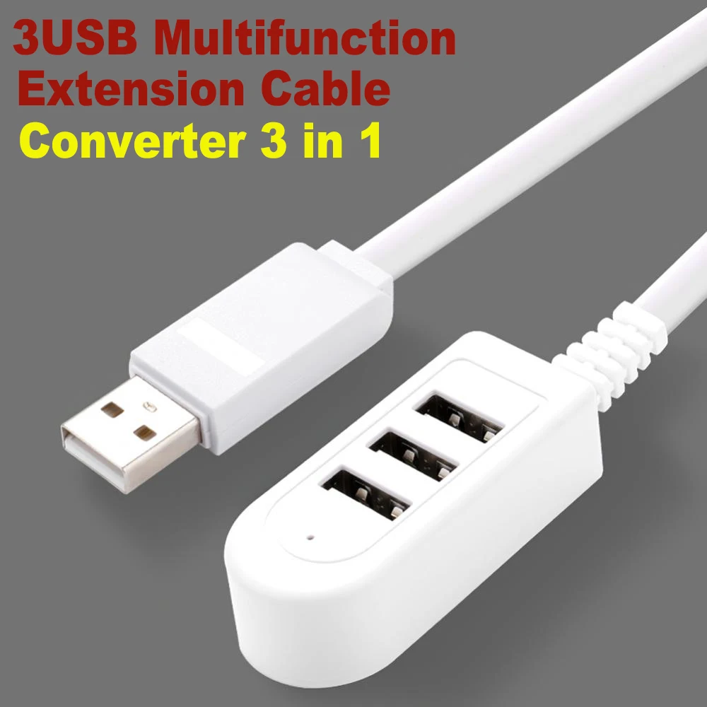 3 In 1 Port Usb Splitter 3A Charger Converter Charging Extension Cable Digital Device Expansion Multi-port Hub