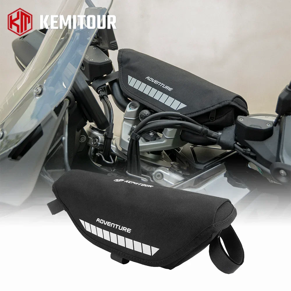 

For BMW R1300GS R1250GS R1200GS Motorcycle Handlebar Bag Black Waterproof Storage Bags F750 F850 F900 G310 GS R Universal Parts