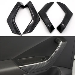 For VW Volkswagen T-ROC 2017-2023 Carbon Black Interior Door Armrest Panel Molding Strip Trim ABS Car Accessories 4pcs