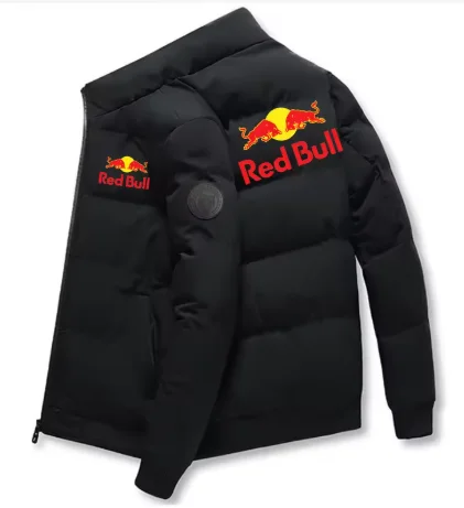 

Red Bull 2025 Winter Cotton Jacket Cotton Coat New Men's Winter Coat Stand Collar Thickened Windproof Warm Cotton Coat