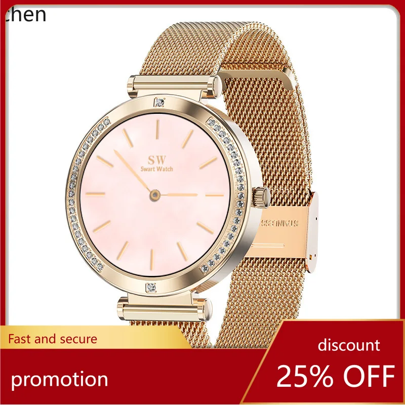 ZML Bluetooth Women's Watch with Heart Rate and Blood Oxygen Monitoring, Customizable Dial, Smart Magnetic Charging