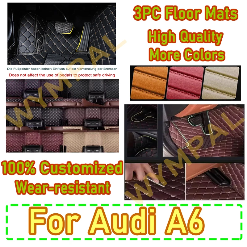 

Luxury Custom Car Floor Mats for Audi A6 Avant 4G5 4GD C7 A6 Allroad 4GH 4GJ 2007-2018 Year Interior Details Artificial Leather