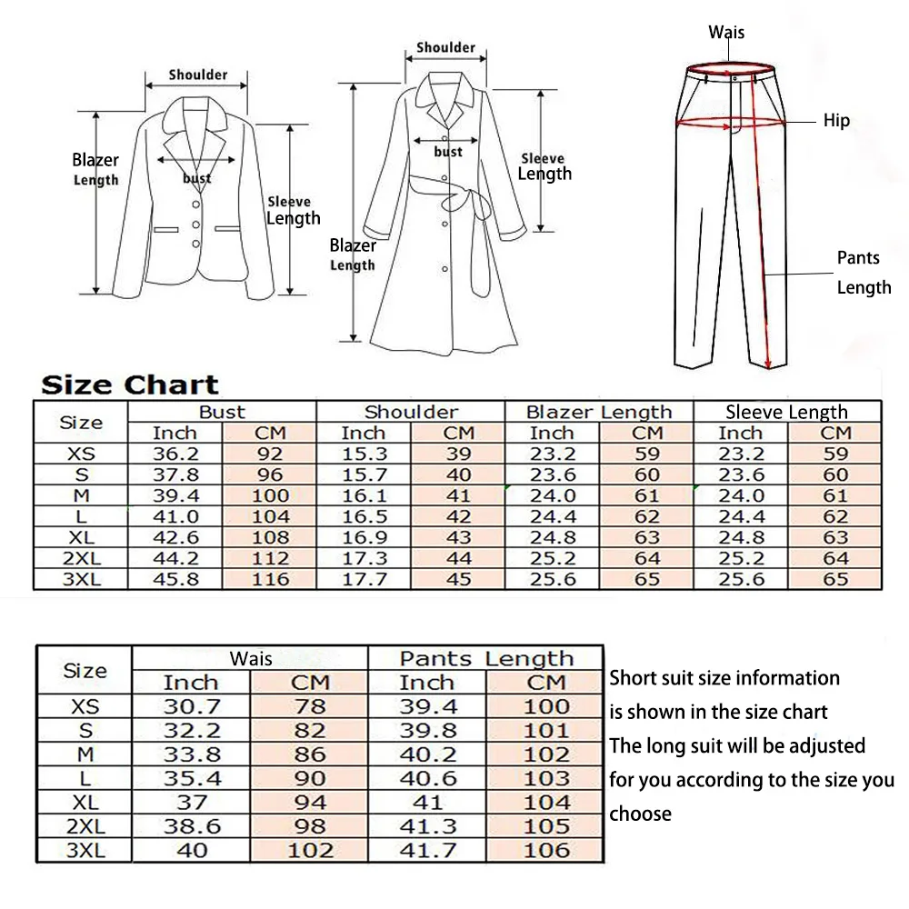 Women\'s Long Suit  2-Pieces Jacket+Pants Slim Fit 1 Button High Street Luxury Womens Clothing Pant Set tailleur femm Customized