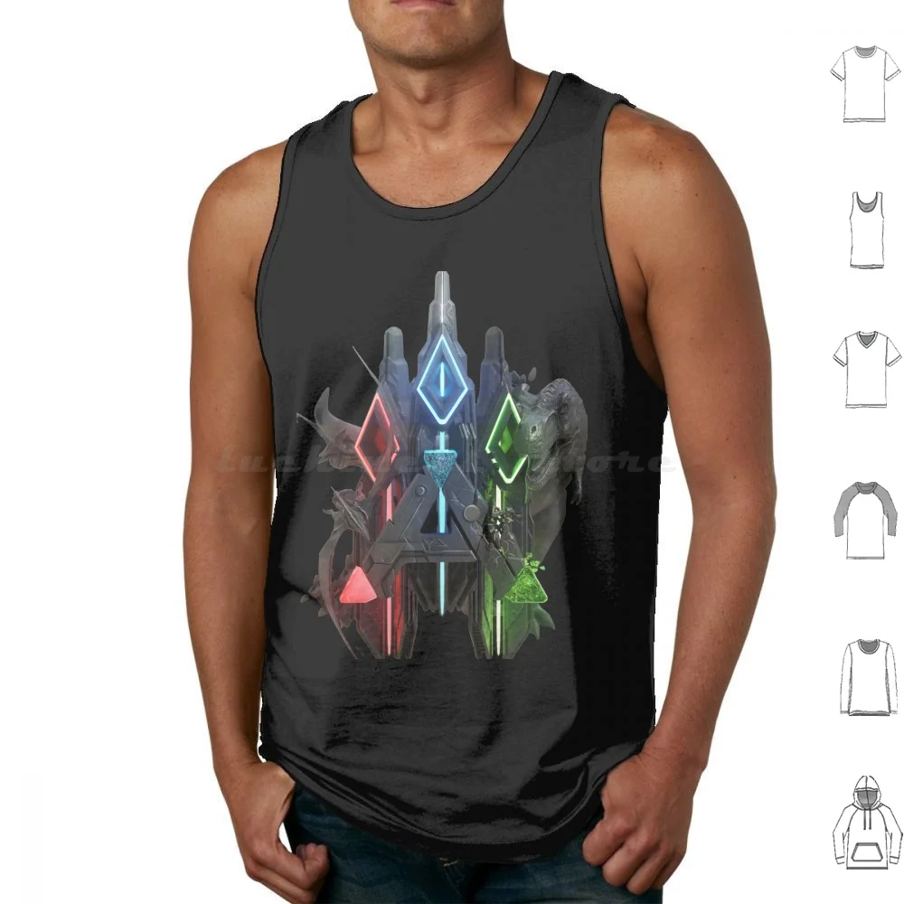Ark Implant Tank Tops Vest sans manches Ark Ark Survival Evolved Gaming Dinosaur Game Survival Dinosaurs Steam Ark