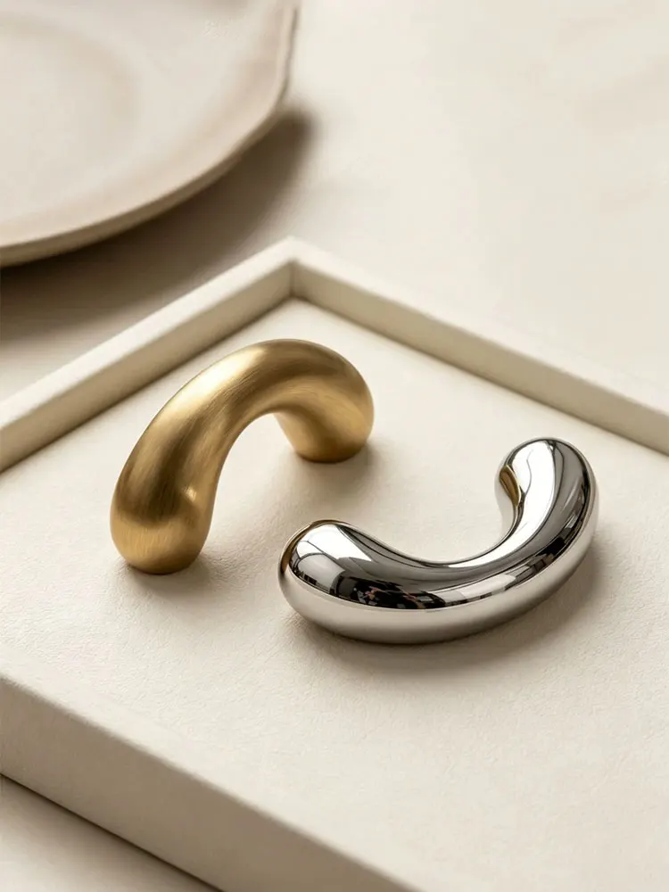 Titanium Silver Minimalism Cabinet Handles Antique Cupboard Door Pulls Creative Wardrobe Handles Modern Kitchen Accessories