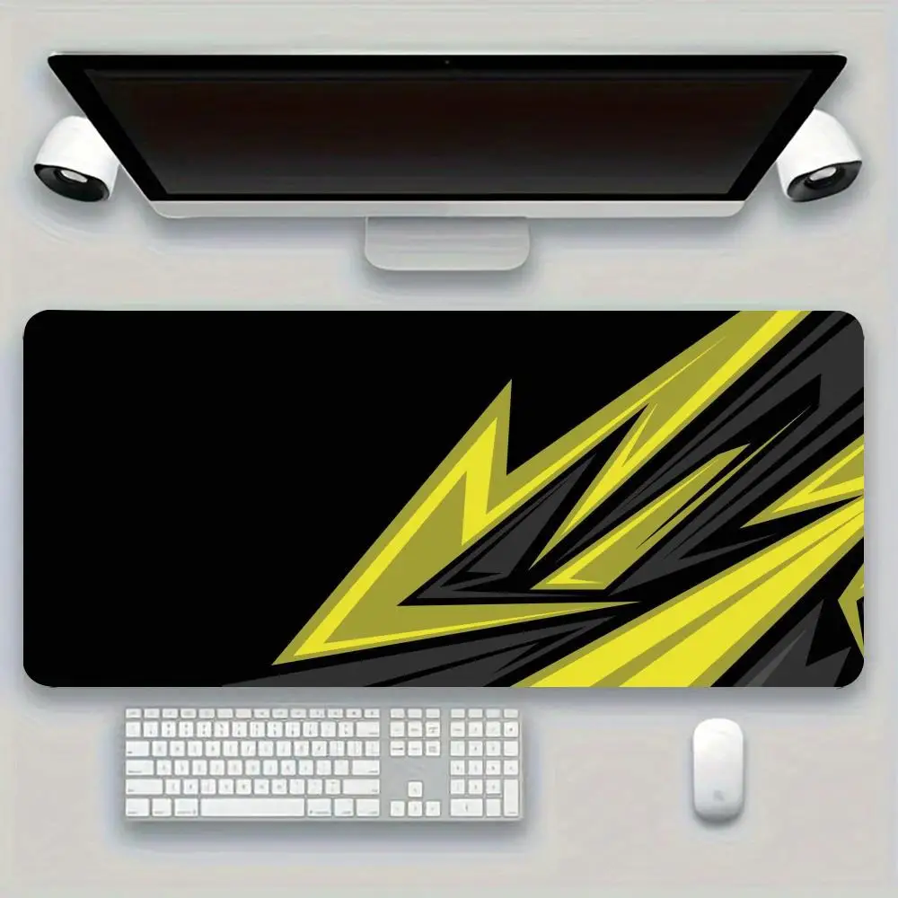Large Size Playmat Yellow Black Warning Stripe Worn Arrow Texture Anime Games Office Desktop Mat Anti Slip mat