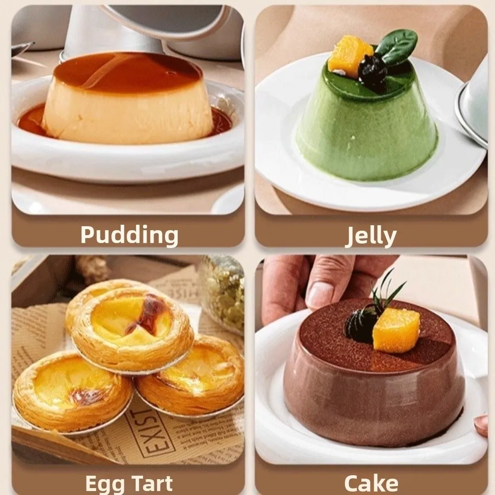 

5Pcs Aluminum Alloy Nonstick Cupcakes Cup Small Tin Nonstick Surface Eggs Tart Moulds Round Shape Cake Mold Pan