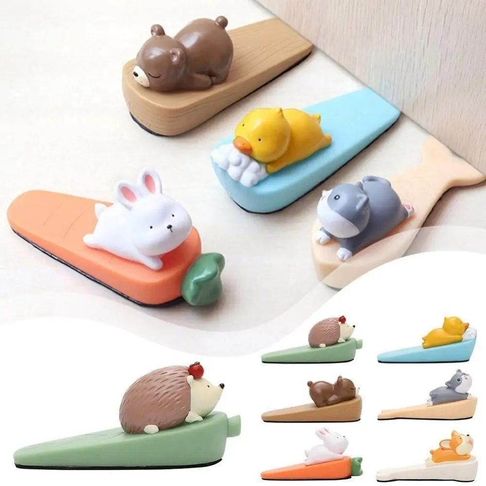 Cartoon PVC Cute Animal Door Stopper Home Door Stopper Windproof Anti-Collision Silent Door Stopper Home Decoration Ornaments