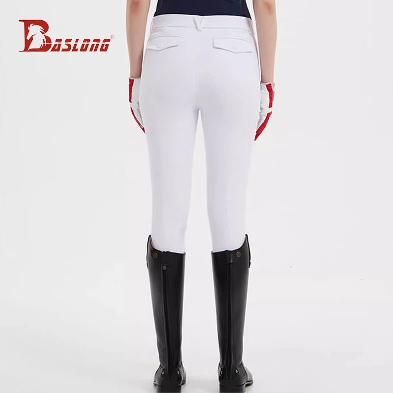 Baslong calças equestres calças equestres de silicone respirável calças de equitação femininas calças equestres calças de silicone uniformes equestres profissionais