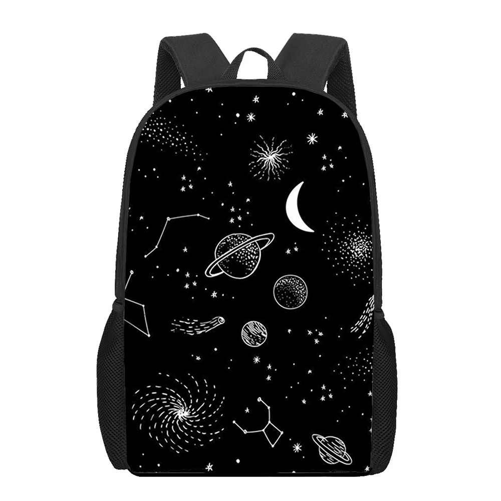 

Black Boutique Art 3D Printed Book Bag Men 16 Inch Backpack For Teen Boys Kindergarten Bagpack Children Large Capacity Backpack