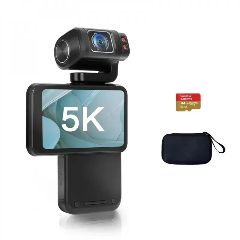 5K Digital Camcorder, 30FPS, Electronic Image Stabilization, Large Built‑in Screen, Handheld Travel Vlog Camera Q7, Support 2K