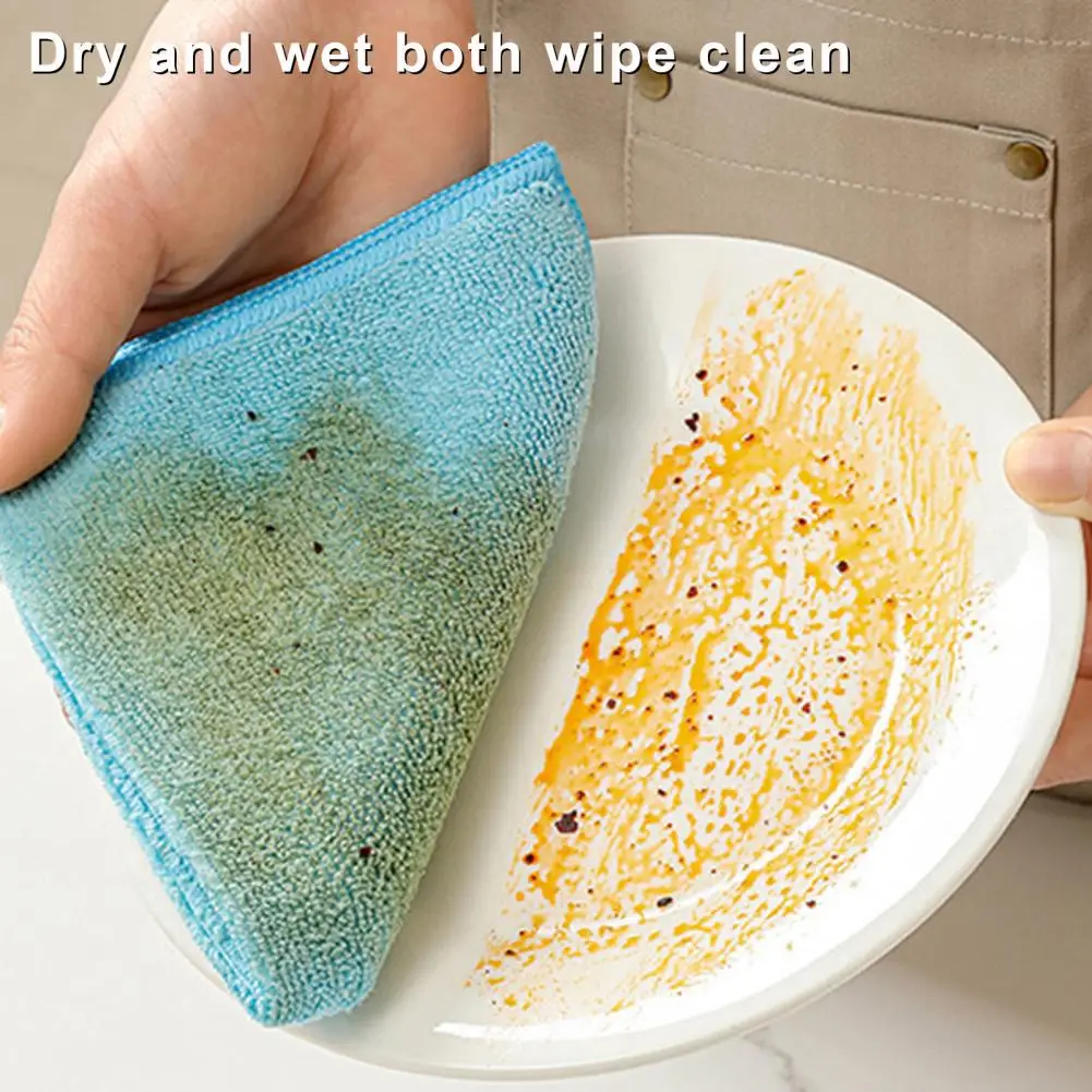 5Pcs 30x30cm Large Microfiber Cleaning Clothes Oil Stain Remover Highly Absorbent Cleaning Rags Reusable Kitchen Towels Set