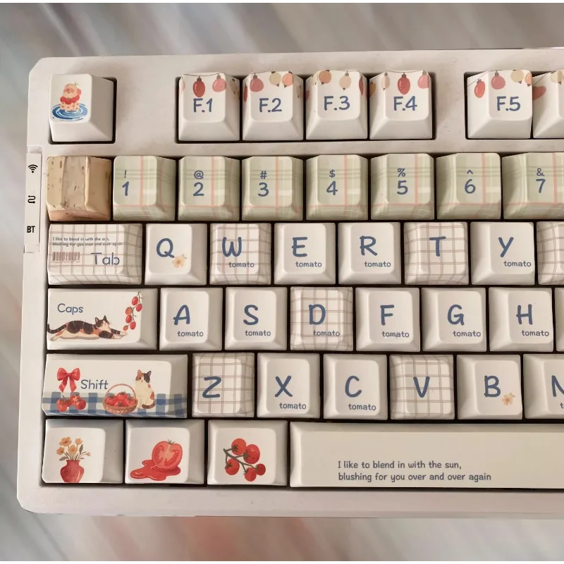 文学トマトボーイテーマキーキャップカスタムチェリープロファイルかわいいトマト漫画シンプルで小さなニッチメカニカルキーボードキーキャップ
