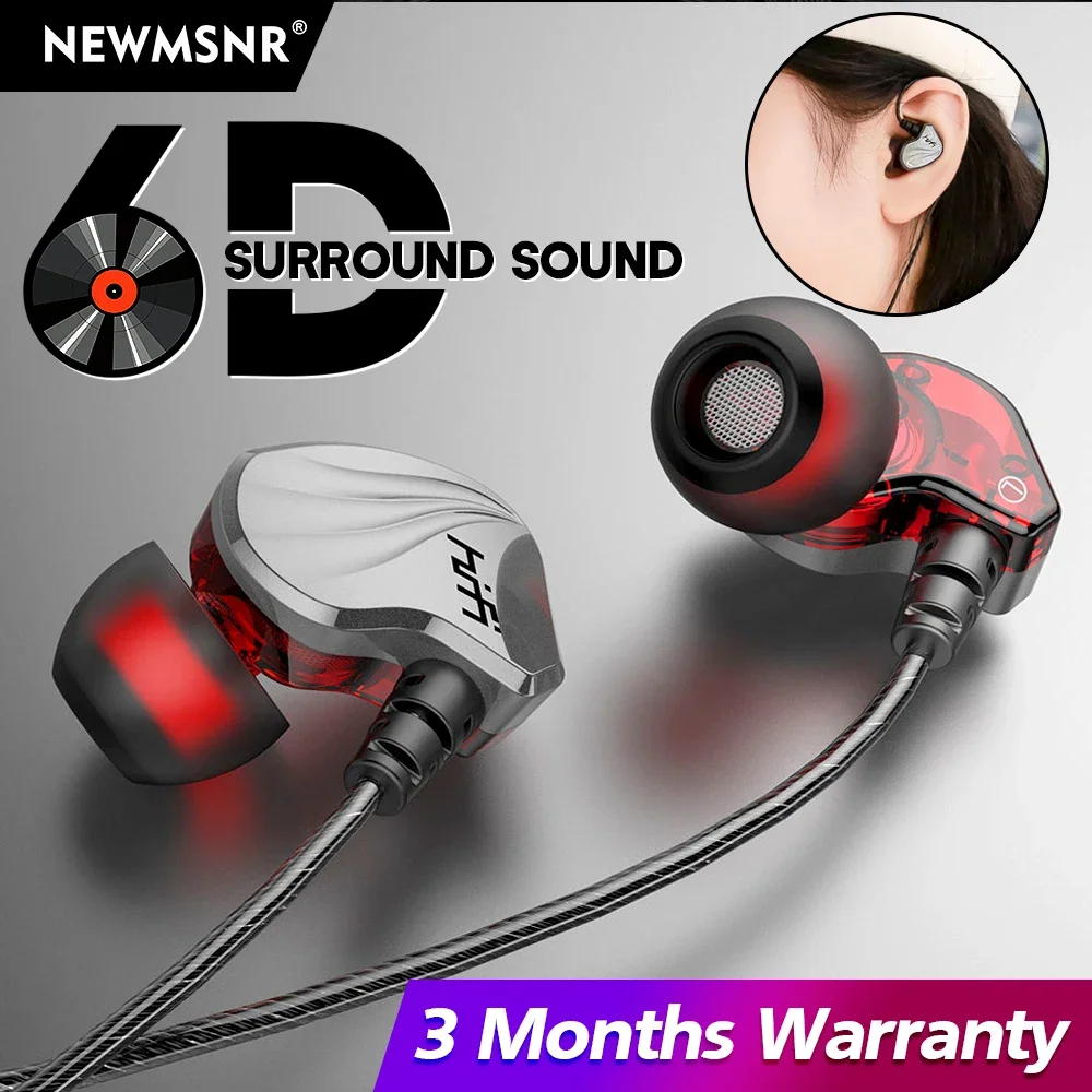 

HIFI 6D Surround Bass in-Ear Wired Headphones 3.5mm Type C Earphone Sports Gamer Waterproof Headset Handfree Earbuds for Samsung