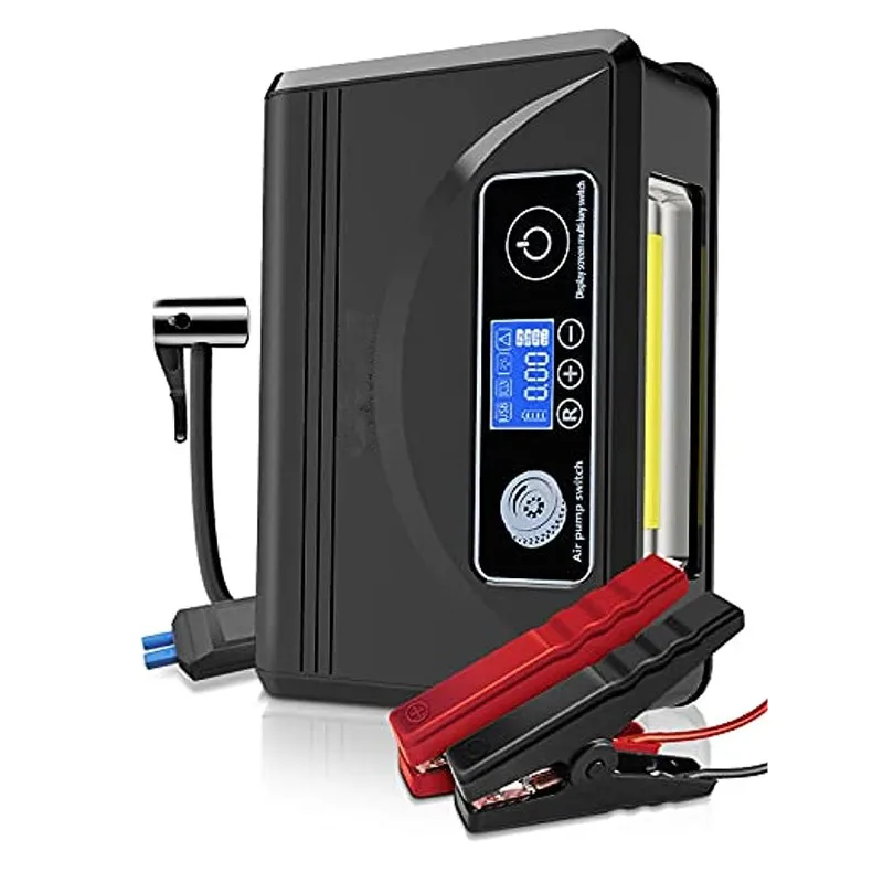 Car Jump Starter with Air Compressor, Multi-Function Jump Box 500A 12000mAh 12V Auto Battery Booster Pack with 150 PSI  Inflator