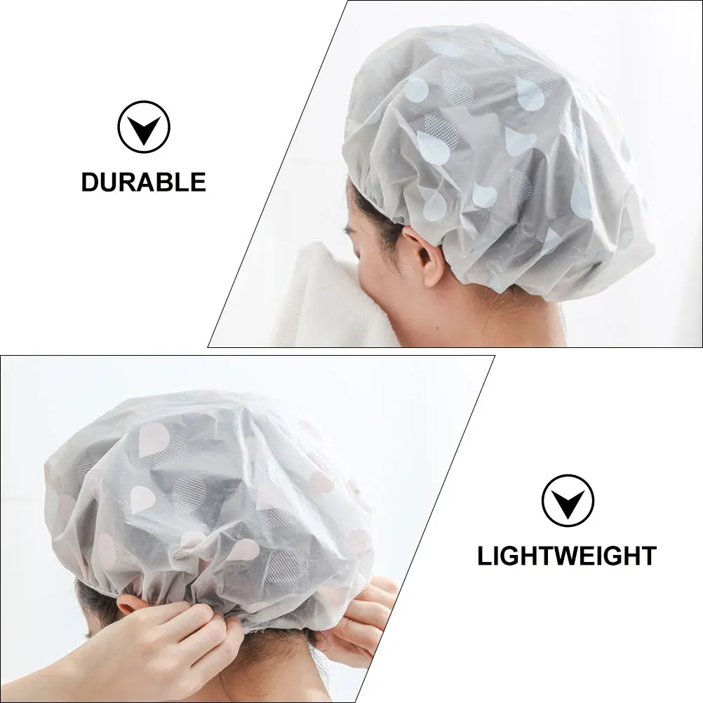 

4pcs Waterproof Shower Caps Eva Bathing Hat Adjustable Elastic For Women Men Spa Makeup Foldable Lightweight Reusable Hair