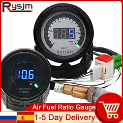 Digital Air Fuel Ratio Gauge O2 Oxygen Sensor for 12V Car Voltmeter Car Gauge AFR 52mm 2 in 1 Meter Narrowband customized